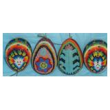 Beaded w Bees wax egg ornaments