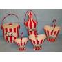 Mid Century red striped bar set