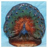 cast iron peacock doorstop