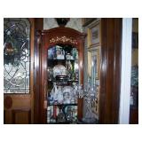 one of 2 century curio cabinets