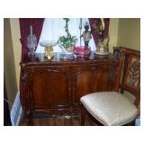 one of 2 Jansen Chippendale commodes