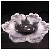 Lalique Glass Leaf Modeled Bowl