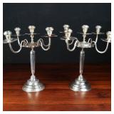 Pair of Mexican Silver Colonial Style Candelabra, Sanborns