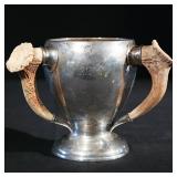 American Silver Stag Horn Mounted Cup, Gorham, late 19th Century