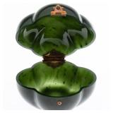 5226805: Russian Faberge Style Nephrite Box with Jeweled Mounts