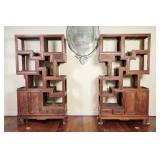 Pair of Chinese Partitioned Display Cabinets