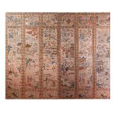 Six Chinese Embroidered Framed Silk Panels, Late 19th Century