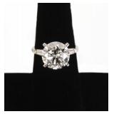 5.80 carat Diamond and Platinum Ring - GIA Color D Clarity VS2