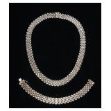 14K Yellow Gold Bracelet and Necklace Set