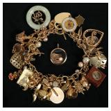 14K Yellow Gold Charm Bracelet and Loose Charm