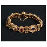 Richard Glatter 14K Yellow Gold, Diamond, and Other Gemstone Slide Bracelet