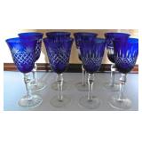 Quantity of Etched Cobalt Glass