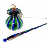 Art Glass Pen and Inkwell