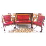 3 Piece Victorian Parlor Set With Carved Heads