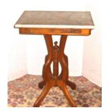 Walnut Marble Top Stand