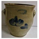 A.E. Smith & Sons Blue Decorated Ovoid Crock