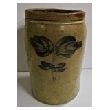 Stoneware Churn w/Blue Decoration