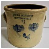 Brown Brothers,  Huntington, Long Island Blue Floral Crock