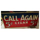 Vintage 5 Cent Cigar Sign