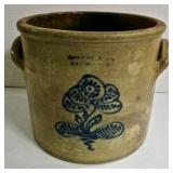 Crock w/Blue Flower
