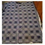 Homespun Blue & White Coverlet