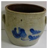 Ovoid Crock w/ Blue Flower