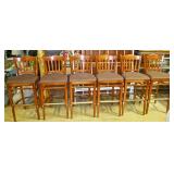 Set of 6 Maple Bar Stools