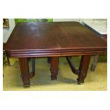 Square Oak Table w/ Ornate Base