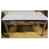 Country Style Table w/ Enamel Top