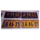 1933 & 34 License Plate Pairs