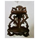 Walnut Corner What-Not Shelf