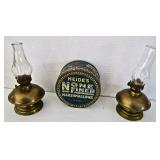 Miniature Oil Lamps, Store Tin
