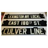 Original NYC Subway Signs Circa 1940