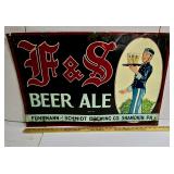 F & S Beer & Ale Sign
