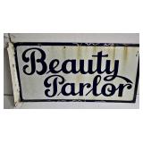 Porcelain Beauty Parlor Flange Sign
