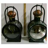 Pair of Locomotive Lanterns-Circa 1920