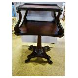 Two Tier Mahogany Clawfoot Stand