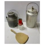Milk Pails, Nut Grinder, Butter Paddle
