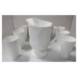 Milk Glass Lemonade Set