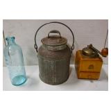 Coffe Grinder, Milk Pail, Bottle