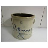 Unusual "HENRY" Crock