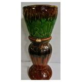 Majolica Planter & Pedestal