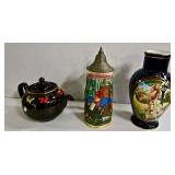 Tea Pot, Beer Stein, Vase
