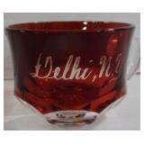 Delhi NY Ruby Souvenir Glass