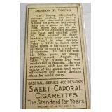 Back of Cy Young Tobacco Card