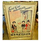 French Lithograph Framed Poster