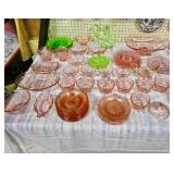 Lots of Depression Glass Cabbage Rose Pattern & Others - To Be Sold In Lots