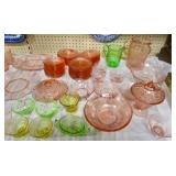 Lots of Depression Glass Cabbage Rose Pattern & Others - To Be Sold In Lots