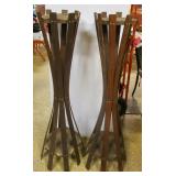 Pair of Oak Plant Stands