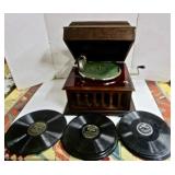 Mahogany Wind-Up Phonograph
